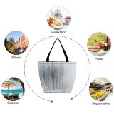 Yanfind Shopping Bag for Ladies Grey Outdoors Snow Frost Winter Plant Tree Vegetation Land Skiing Ski Reusable Multipurpose Heavy Duty Grocery Bag for Outdoors.