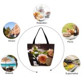 Yanfind Shopping Bag for Ladies Flower Rose Plant Los Angeles Usa Petal City Cement Party Reusable Multipurpose Heavy Duty Grocery Bag for Outdoors.