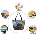 Yanfind Shopping Bag for Ladies Flower Plant Flora Geranium Lilac Leaves Leaf Wild Outdoor Grey Desatured Reusable Multipurpose Heavy Duty Grocery Bag for Outdoors.