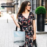 Yanfind Shopping Bag for Ladies Fog Outdoors Oregon Mist Cape Usa Plant Abies Fir Tree Landscape Reusable Multipurpose Heavy Duty Grocery Bag for Outdoors.