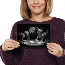 yanfind A5 BW - French Bulldogs Playing Cards Dog Art Print 21 x 14.8cm 280gsm satin gloss photo paper