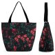 Yanfind Shopping Bag for Ladies Flower Rose Flora Geranium Plant Rebro Sweden Petal Carnation Gladiolus Leaf Reusable Multipurpose Heavy Duty Grocery Bag for Outdoors.