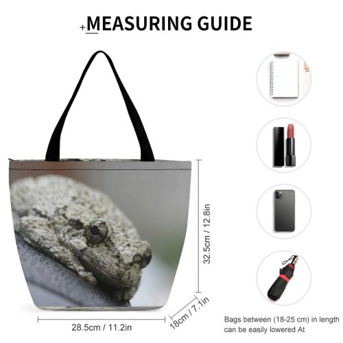 Yanfind Shopping Bag for Ladies Toad Frog Amphibian Horned Lizard Treefrog Hyla Tree Snout Organism Reusable Multipurpose Heavy Duty Grocery Bag for Outdoors.