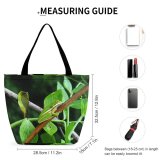 Yanfind Shopping Bag for Ladies Frog Amphibian Wildlife Plant Bud Flora Flower Sprout Winder United States Reusable Multipurpose Heavy Duty Grocery Bag for Outdoors.