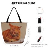 Yanfind Shopping Bag for Ladies Young Studio Pet Mat Felidae Tabby Sweet Whiskers Cute Focus Adorable Reusable Multipurpose Heavy Duty Grocery Bag for Outdoors.