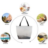 Yanfind Shopping Bag for Ladies Grey Fog Outdoors Mist Zlín Esko Architecture Building Spire Steeple Cloud Reusable Multipurpose Heavy Duty Grocery Bag for Outdoors.