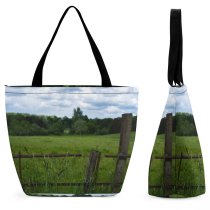 Yanfind Shopping Bag for Ladies Grassland Outdoors Pollock Country Park Glasgow Farm Plant Pasture Countryside Field Grass Reusable Multipurpose Heavy Duty Grocery Bag for Outdoors.