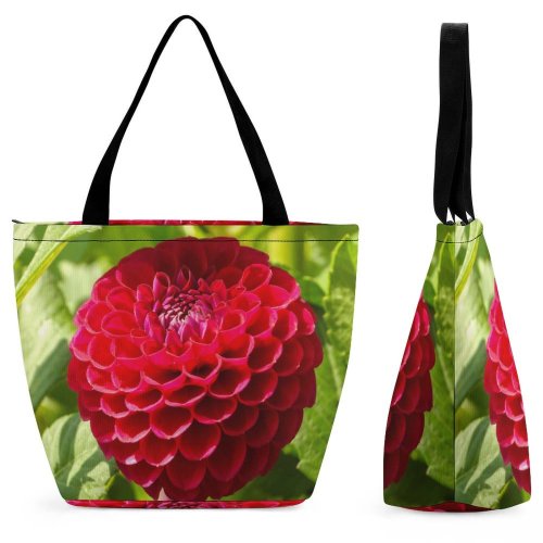 Yanfind Shopping Bag for Ladies Flower Plant Rose Kingston Lacy Wimborne U Dahlia Bloom Petals Round Reusable Multipurpose Heavy Duty Grocery Bag for Outdoors.