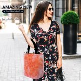 Yanfind Shopping Bag for Ladies Crystal Fun Peach Granita Reusable Multipurpose Heavy Duty Grocery Bag for Outdoors.