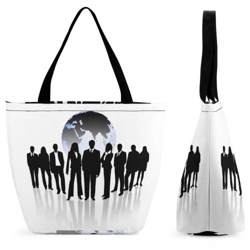 Yanfind Shopping Bag for Ladies Team Teamwork Communication Copyspace Success Leadership Design Corporate Silhouette Businessman Social Community Reusable Multipurpose Heavy Duty Grocery Bag for Outdoors.