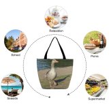 Yanfind Shopping Bag for Ladies Goose Canadian Bird Lake Fowl Vertebrate Beak Duck Ducks Geese Swans Waterfowl Reusable Multipurpose Heavy Duty Grocery Bag for Outdoors.