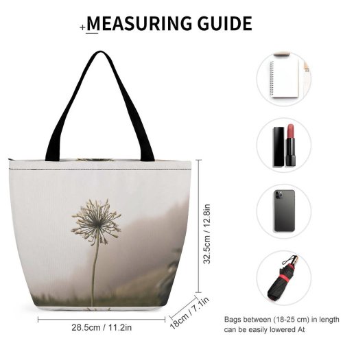 Yanfind Shopping Bag for Ladies Fog Outdoors Plant Tree Navarra Espaa Mist Garden Grass Gotas Drops Gota Reusable Multipurpose Heavy Duty Grocery Bag for Outdoors.