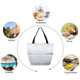 Yanfind Shopping Bag for Ladies Fog Outdoors Mist Lake Cloud Adventure Explore Park Creative Commons Reusable Multipurpose Heavy Duty Grocery Bag for Outdoors.