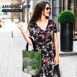 Yanfind Shopping Bag for Ladies Garden Outdoors Arbour Plant Grey Creative Commons Reusable Multipurpose Heavy Duty Grocery Bag for Outdoors.