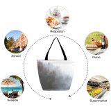Yanfind Shopping Bag for Ladies Fog Mist Grey Cloud Tree Outdoors Forest Fall California Unsplash PNW Reusable Multipurpose Heavy Duty Grocery Bag for Outdoors.