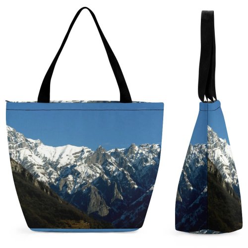 Yanfind Shopping Bag for Ladies Lake Mountains Landscape Landscapes Airbus Clouds Cloud Como Cessna Airport Italy Reusable Multipurpose Heavy Duty Grocery Bag for Outdoors.