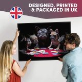 yanfind A2 - French Bulldogs Playing Cards Dog Art Print 59.4 X 42 cm 280gsm satin gloss photo paper