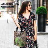 Yanfind Shopping Bag for Ladies Frog Forest Hyla Amphibian Tree Leaf Pacific Treefrog Adaptation Organism Plant Reusable Multipurpose Heavy Duty Grocery Bag for Outdoors.