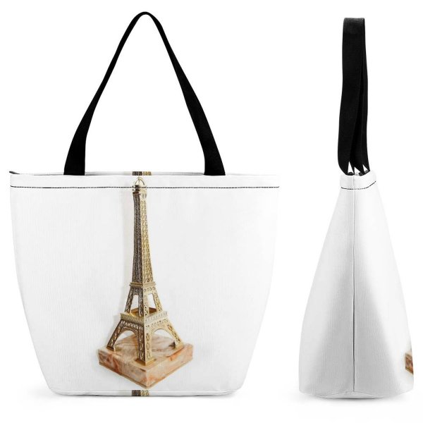 Yanfind Shopping Bag for Ladies Eifel Eiffel France Europe Souvenior Travel Places Intricate Detail Masterpiece Reusable Multipurpose Heavy Duty Grocery Bag for Outdoors.
