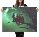 yanfind A1 | Abstract Mysterious Owl Painting Poster Art Print 60 x 90cm 180gsm