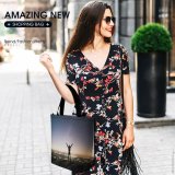 Yanfind Shopping Bag for Ladies Adventure Evening Silhouette Milky Astronomy Way Outdoors Exposure Cosmos Reusable Multipurpose Heavy Duty Grocery Bag for Outdoors.