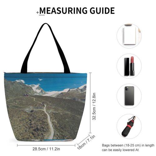 Yanfind Shopping Bag for Ladies Outdoors Snow Zermatt Switzerland Crest Range Basin Reusable Multipurpose Heavy Duty Grocery Bag for Outdoors.