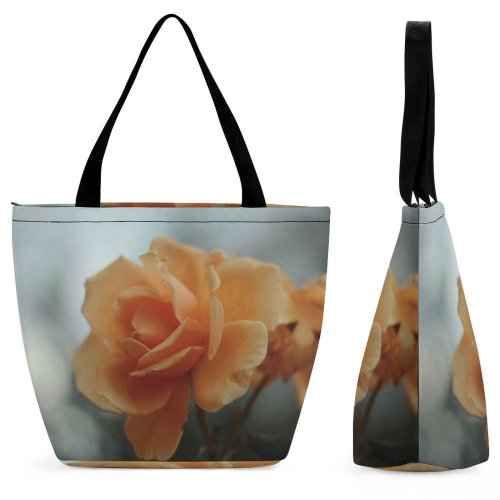 Yanfind Shopping Bag for Ladies Flower Plant Rose Reusable Multipurpose Heavy Duty Grocery Bag for Outdoors.