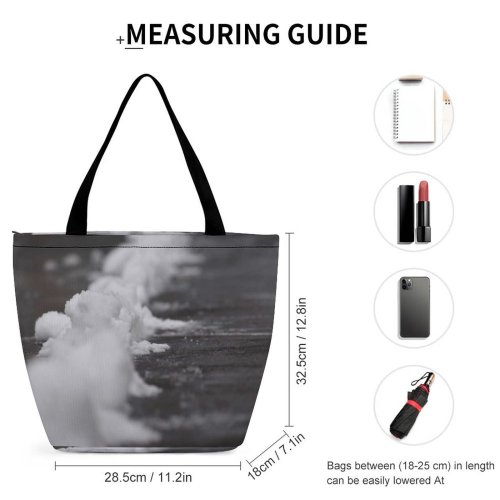 Yanfind Shopping Bag for Ladies Grey Outdoors Snow Winter Hail Birds Snowman Reusable Multipurpose Heavy Duty Grocery Bag for Outdoors.