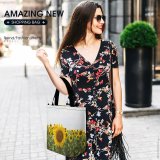 Yanfind Shopping Bag for Ladies Flower Plant Country Side Landscape Fields Field Summerphoto Reusable Multipurpose Heavy Duty Grocery Bag for Outdoors.