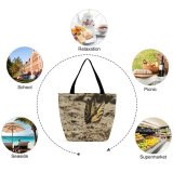 Yanfind Shopping Bag for Ladies Ground Butterfly Insect Invertebrate Monarch Sand Road Reusable Multipurpose Heavy Duty Grocery Bag for Outdoors.