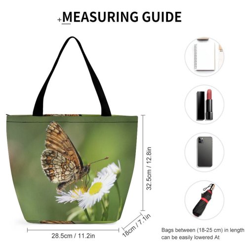 Yanfind Shopping Bag for Ladies Flower Insect Butterfly Plant Daisies Daisy Bee Honey Invertebrate Okres Umperk Reusable Multipurpose Heavy Duty Grocery Bag for Outdoors.
