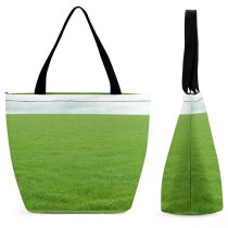 Yanfind Shopping Bag for Ladies Grass Field Copyspace Farm Crop Natural Sky Grassland Lawn Pasture Meadow Reusable Multipurpose Heavy Duty Grocery Bag for Outdoors.