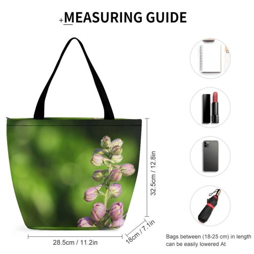 Yanfind Shopping Bag for Ladies Flower Spring Sunlight Garden Fucia Leaves Flowering Plant Botany Bud Macro Grass Reusable Multipurpose Heavy Duty Grocery Bag for Outdoors.