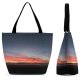 Yanfind Shopping Bag for Ladies Afterglow Scenery Clouds Sunset Grass Landscape Grassland Field Space Galaxy Sunrise Astronomy Reusable Multipurpose Heavy Duty Grocery Bag for Outdoors.