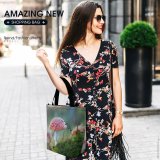 Yanfind Shopping Bag for Ladies Fungus Eelde Netherlands Toadstool Mushroom Fungi Leaves Plant Flora Autumn Reusable Multipurpose Heavy Duty Grocery Bag for Outdoors.