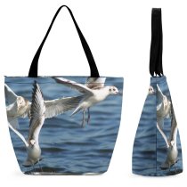 Yanfind Shopping Bag for Ladies Sea Gulls Birds Flying Bird Vertebrate Beak Seabird Shorebird Wing Gull Reusable Multipurpose Heavy Duty Grocery Bag for Outdoors.