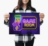 yanfind A4| Neon Game Room Sign Poster Print Size A4 Computer Gamer Poster