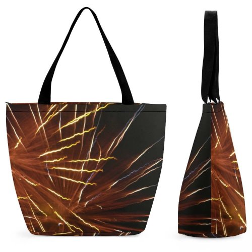 Yanfind Shopping Bag for Ladies Party Year Festa Ano Novo Light Fireworks Diwali Year's Eve Technology Event Reusable Multipurpose Heavy Duty Grocery Bag for Outdoors.