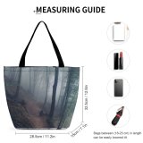Yanfind Shopping Bag for Ladies Grey Outdoors Fog Mist Land Public Domain Reusable Multipurpose Heavy Duty Grocery Bag for Outdoors.