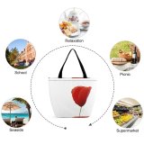 Yanfind Shopping Bag for Ladies Flower Space Copyspace Poppy Lilly Rose Flowers Petal Coquelicot Plant Corn Tulip Reusable Multipurpose Heavy Duty Grocery Bag for Outdoors.