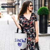 Yanfind Shopping Bag for Ladies Love Relationship Expressive Emotion Emotions Feelings Liking Like Amore Amor Reusable Multipurpose Heavy Duty Grocery Bag for Outdoors.