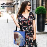 Yanfind Shopping Bag for Ladies Globe Planet Grid Sky Sculpture Continent Continents Longitude Reusable Multipurpose Heavy Duty Grocery Bag for Outdoors.
