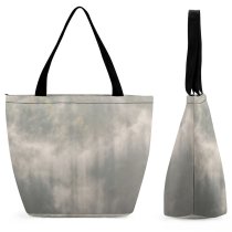 Yanfind Shopping Bag for Ladies Grey Fog Rathmannsdorf Saxony Cloud Outdoors Sky Saxon Switzerland Sunrise Dawn Sachsische Reusable Multipurpose Heavy Duty Grocery Bag for Outdoors.