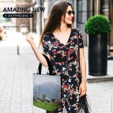 Yanfind Shopping Bag for Ladies Himalaya Sky Clouds Colours Mountains Evegtation Tree Road Beautiful Snow Peak Reusable Multipurpose Heavy Duty Grocery Bag for Outdoors.