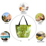Yanfind Shopping Bag for Ladies Grape Wine Eat Summer Fruits Fruit Veggies Vegetables Tropical Drinks Grow Plant Reusable Multipurpose Heavy Duty Grocery Bag for Outdoors.