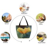 Yanfind Shopping Bag for Ladies Flower Plant Petal Geranium Rose Poppy Garden Delicate Reusable Multipurpose Heavy Duty Grocery Bag for Outdoors.