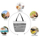 Yanfind Shopping Bag for Ladies Grey Field Grassland Outdoors Sheep Countryside Farm Grazing Meadow Pasture Ranch Rural Reusable Multipurpose Heavy Duty Grocery Bag for Outdoors.
