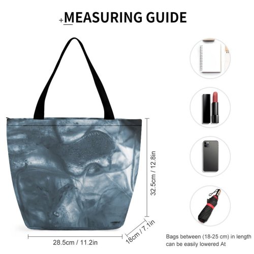 Yanfind Shopping Bag for Ladies Cube Cubes Cool Winter Isbiter Isbit Texture Transparent Reusable Multipurpose Heavy Duty Grocery Bag for Outdoors.