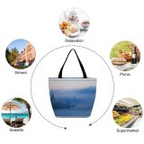 Yanfind Shopping Bag for Ladies Fog Vehicle Transportation Boat Stockholm Sweden Outdoors City Hall Watercraft Vessel Mist Reusable Multipurpose Heavy Duty Grocery Bag for Outdoors.