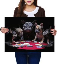 yanfind A2 - French Bulldogs Playing Cards Dog Art Print 59.4 X 42 cm 280gsm satin gloss photo paper